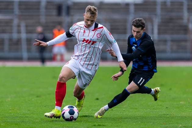 Regionalliga West Fortuna Köln SC Paderborn U21, 09 11 2025 Kevin Brechmann Fortuna Köln, 27 , Georg Ermolaev SC Paderborn U21, 11 Regionalliga West, Fortuna Köln SC Paderborn U21, 15 Matchday, on 09 11 2025, Südstadion, Cologne Copyright: xBEAUTIFULxSPORTS Meuselx
