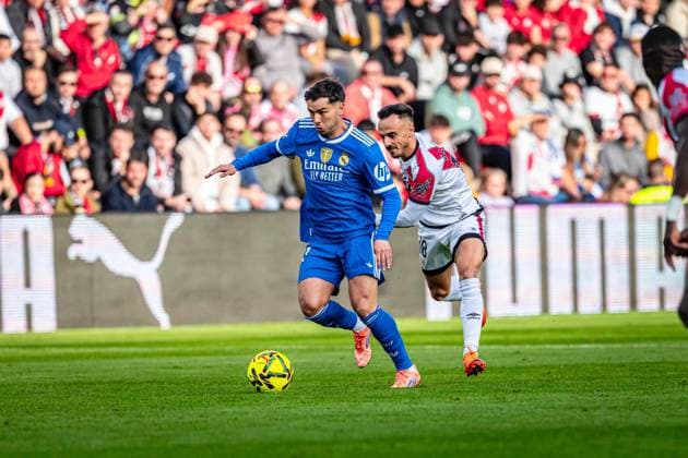 Spanish La Liga EA Sports soccer match Rayo Vallecano vs Real Madrid at Vallecas stadium in Madrid. 09 November 2025 Brahim Diaz 900 Cordon Press  900 CordonxPress LOF - Rayo Vallecano vs Real Madrid