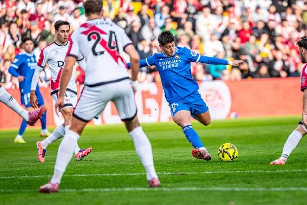 Spanish La Liga EA Sports soccer match Rayo Vallecano vs Real Madrid at Vallecas stadium in Madrid. 09 November 2025 Ard Guler 900 Cordon Press  900 CordonxPress LOF - Rayo Vallecano vs Real Madrid
