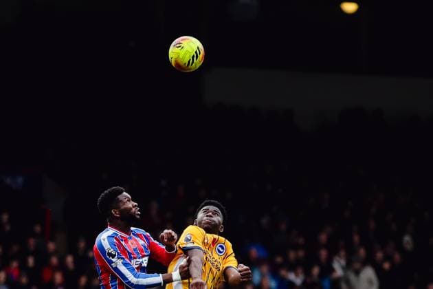 Jefferson Lerma (8 Crystal Palace) and Carlos Baleba (17 Brighton) battle for the ball during the Premier League game between Crystal Palace and Brighton and Hove Albion at Selhurst Park in London, England. Copyright: xLiamxAsman SPPx Sportspressphoto_SPR59708