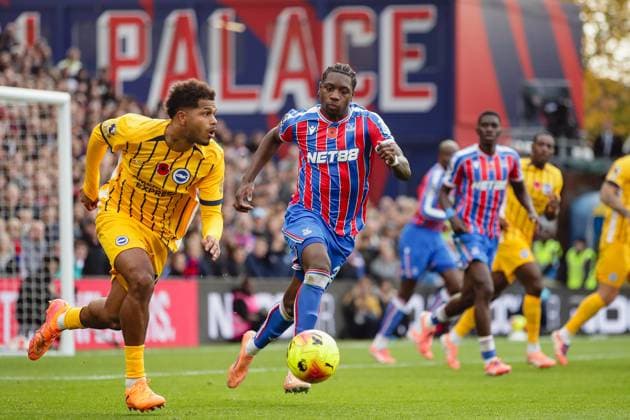 Georginio Rutter (10 Brighton) and Jaydee Canvot (23 Crystal Palace) in action during the Premier League game between Crystal Palace and Brighton and Hove Albion at Selhurst Park in London, England. Copyright: xLiamxAsman SPPx Sportspressphoto_SPR59713