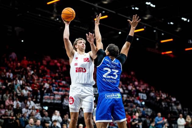 09 11 2025 Basketball Season 2025 2026 2 Bundesliga Pro A 11 Matchday Nuremberg Falcons Basketball Club NBC PS Karlsruhe Lions ThHa xthxhax Brandton Chatfield 33, Nuremberg Falcons BC NBC Maurice Marko Pluskota 23, PS Karlsruhe Lions, PSK Lions