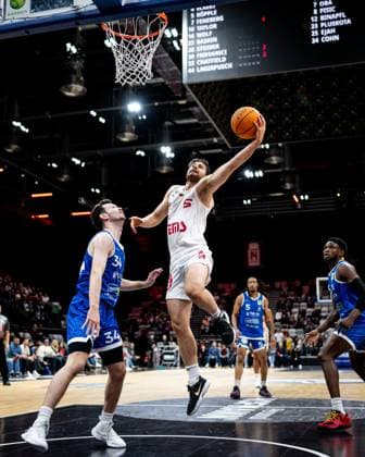 09 11 2025 Basketball Season 2025 2026 2 Bundesliga Pro A 11 Matchday Nuremberg Falcons Basketball Club NBC PS Karlsruhe Lions ThHa xthxhax Tim Köpple Koepple 5, Nuremberg Falcons BC NBC