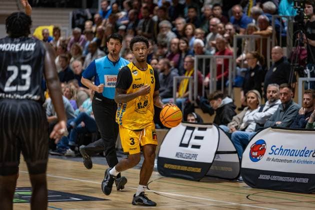 Charles Tyorne Harris Jr Bozic Estriche Knights Kirchheim, 03 GER, Bozic Estriche Knights Kirchheim vs Tigers Tuebingen, BARMER 2 Basketball Bundesliga, 08 Matchday, Season 2025 2026, 09 11 2025 GER, Bozic Estriche Knights Kirchheim vs Tigers Tuebingen, BARMER 2 Basketball Bundesliga, 08 Matchday, Season 2025 2026, 09 11 2025 Kirchheim an der Teck Copyright: xEibner-Pressefoto NinaxSanderx EP_NSR