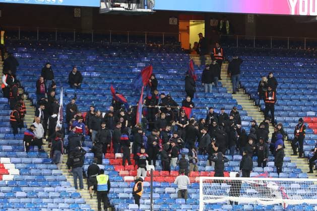 9th November 2025; Selhurst Park, Selhurst, London, England; Premier League Football, Crystal Palace versus Brighton and Hove Albion; Crystal Palace fans group Holmesdale Fanatics remained after the game as Brighton &amp; Hove Albion fans are kept behind  KatiexChan