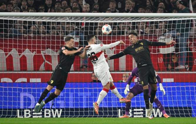 GOAL to 2 2 Deniz Undav VfB Stuttgart 26 Goal Shot Action Goal Chance Header Duel Duel Action VfB Stuttgart vs FC Augsburg FCA 09 11 2025 DFL REGULATIONS PROHIBIT ANY USE OF PHOTOGRAPHS AS IMAGE SEQUENCES AND OR QUASI VIDEO VfB Stuttgart vs FC Augsburg FCA