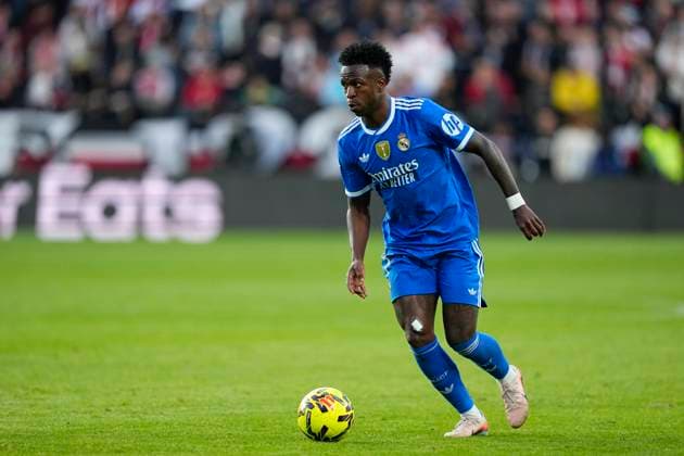 November 9, 2025, Madrid, Madrid, Spain: Vinicius Junior of Real Madrid CF in action during the Spanish League, LaLiga EA Sports, football match played between Rayo Vallecano and Real Madrid C.F. at Estadio de Vallecas on November 9, 2025, in Madrid, Spain. Madrid Spain - ZUMAa181 20251109_zaa_a181_158 Copyright: xOscarxJ.xBarrosox