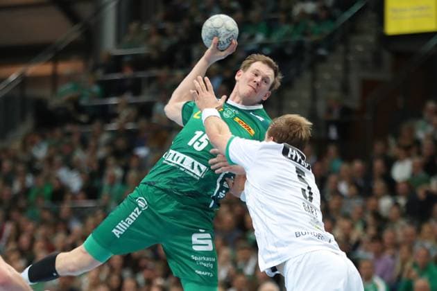 Handball DAIKIN HBL, SC DHfK Leipzig Füchse Berlin 09 11 2025 Adam Lönn 15, SC DHfK Leipzig Handball, DAIKIN HBL, 1 Bundesliga, Season 2025 2026, Matchday 11 SC DHfK Leipzig vs Füchse Berlin on 09 11 2025 at the Quarterback Immobilien Arena Leipzig Copyright: xBEAUTIFULxSPORTS JanxKaeferx