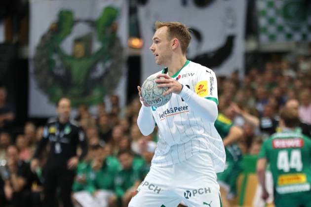 Handball DAIKIN HBL, SC DHfK Leipzig Füchse Berlin 09 11 2025 Mathias Gidsel 19, Füchse Berlin Handball, DAIKIN HBL, 1 Bundesliga, Season 2025 2026, 11 Matchday SC DHfK Leipzig vs Füchse Berlin on 09 11 2025 at the Quarterback Immobilien Arena Leipzig Copyright: xBEAUTIFULxSPORTS JanxKaeferx