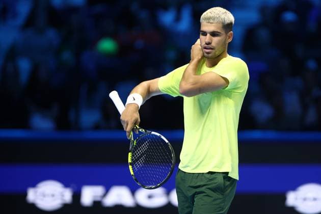 Carlos Alcaraz (Spain) looks on, Day 1, Nitto ATP, Tennis Herren Finals 2025, INALPI Arena, November 9, 2025, Turin, Italy.