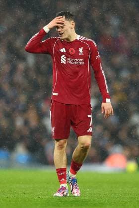 Florian Wirtz of Liverpool looks dejected during the game Manchester City v Liverpool, Premier League, Football, Etihad Stadium, Manchester, UK - 09 Nov 2025Manchester Etihad Stadium United Kingdom EDITORIAL USE ONLY No use with unauthorised audio, video, data, fixture lists, club league logos or live services. Online in-match use limited to 120 images, no video emulation. No use in betting, games or single club league player publications.  Copyright: xPaulxCurrie Shutterstockx 15702266ck