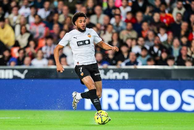 November 9, 2025, Valencia, Valencia, SPAIN: Arnaut Danjuma of Valencia CF in action during the Spanish league, La Liga EA Sports, football match played between Valencia CF and Real Betis Balompie at Mestalla stadium on November 9, 2025, in Valencia, Spain. Valencia SPAIN - ZUMAa181 20251109_zaa_a181_220 Copyright: xIvanxTerronx