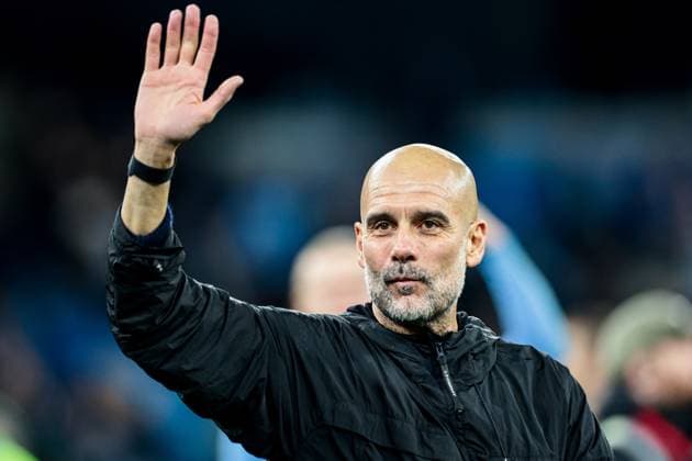 Premier League Manchester City v Liverpool Pep Guardiola Manchester City manager celebrates 3-0 win after the Premier League match Manchester City vs Liverpool at Etihad Stadium, Manchester, United Kingdom, 9th November 2025 (Photo by Mark Cosgrove News Images) Manchester Etihad Stadium Manchester United, ManU Kingdom Copyright: xMarkxCosgrove NewsxImagesx