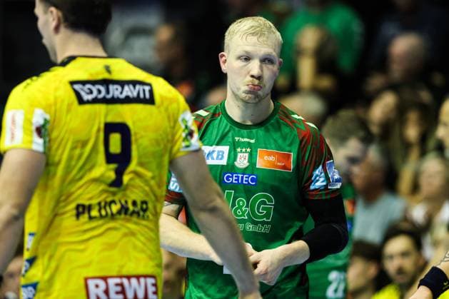 Magnus Saugstrup SC Magdeburg,23 Handball Bundesliga Season 2025 2026 SC Magdeburg vs Rhein Neckar Löwen at the GETEC Arena in Magdeburg Action,Handball,Germany,09 11 2025