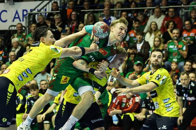 Gisli Kristjansson SC Magdeburg,10 Handball Bundesliga Season 2025 2026 SC Magdeburg vs Rhein Neckar Löwen at the GETEC Arena in Magdeburg Action,Handball,Germany,09 11 2025