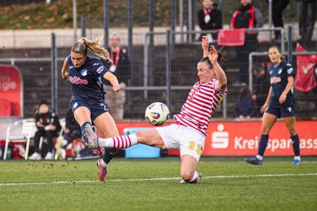 COLOGNE, GERMANY - 9 NOVEMBER, 2025: Janna Grimm, Marina Hegering - The football match of Frauen Bundesliga 1. FC Koeln vs TSG Hoffenheim at Franz Kremer Stadium.  Copyright: xVITALIIxKLIUIEVx