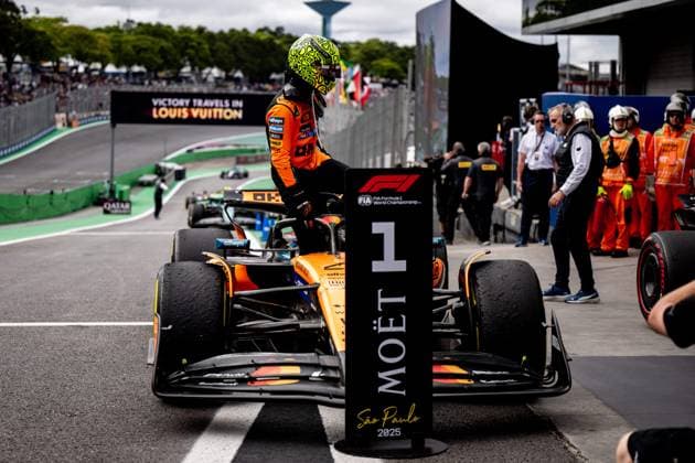 F1 - SAO PAULO GRAND PRIX 2025 NORRIS Lando (gbr), McLaren F1 Team MCL39, portrait during the 2025 Formula 1 Grande Premio de Sao Paulo, 2025 Sao Paulo Grand Prix, 21th round of the 2025 FIA Formula One World Championship, WM, Weltmeisterschaft from November 7 to 9, 2025 on the Interlagos, in Sao Paulo, Brazil - Sao PauloBrazil  Copyright: xALBERTOxVIMERCATIx
