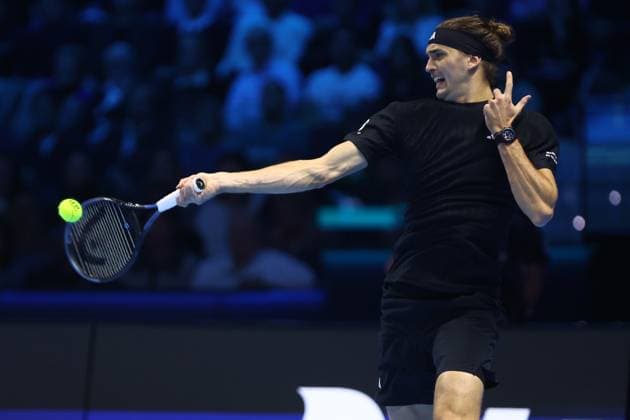 Alexander Zverev vs Ben Shelton Alexander Zverev of Germany in action during the Round Robin singles match between Alexander Zverev of Germany and Ben Shelton of Usa on Day One of the Nitto ATP, Tennis Herren World Tour Finals. Turin Inalpi Arena Italy Copyright: xMarcoxCanonierox