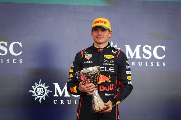 F1 - SAO PAULO GRAND PRIX 2025 podium VERSTAPPEN Max (ned), Red Bull Racing RB21, portrait during the 2025 Formula 1 Grande Premio de Sao Paulo, 2025 Sao Paulo Grand Prix, 21th round of the 2025 FIA Formula One World Championship, WM, Weltmeisterschaft from November 7 to 9, 2025 on the Interlagos, in Sao Paulo, Brazil - Sao PauloBrazil  Copyright: xANTONINxVINCENTx