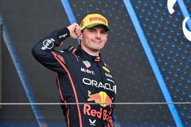 Max Verstappen of Red Bull on the podium after the F1 Grand Prix of Brazil at Autodromo Jose Carlos Pace on November 09, 2025 in Sao Paulo, Brazil. (Photo by Richard Callis SPP)  Copyright: xRichardxCallis SPPx Sportspressphoto_SPR59963