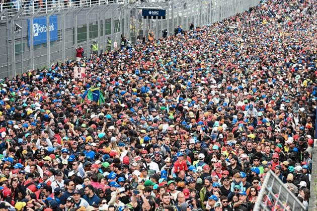 A general view of the fans of Formula 1 during the podium after the F1 Grand Prix of Brazil at Autodromo Jose Carlos Pace on November 09, 2025 in Sao Paulo, Brazil. (Photo by Richard Callis SPP)  Copyright: xRichardxCallis SPPx Sportspressphoto_SPR59985