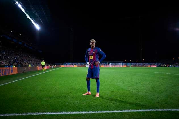 RC Celta de Vigo v FC Barcelona, Barca - LaLiga EA Sports VIGO, SPAIN - NOVEMBER 9: Lamine Yamal of FC Barcelona celebrates after scoring his team s third goal during to the LaLiga EA Sports match between RC Celta de Vigo and FC Barcelona at Abanca Balaidos stadium on November 9, 2025 in Vigo, Spain. (Photo by Diego Simon Photo Players Images Magara Press) Vigo Abanca Balaidos Stadium Spain Copyright: xDiegoxSimonx