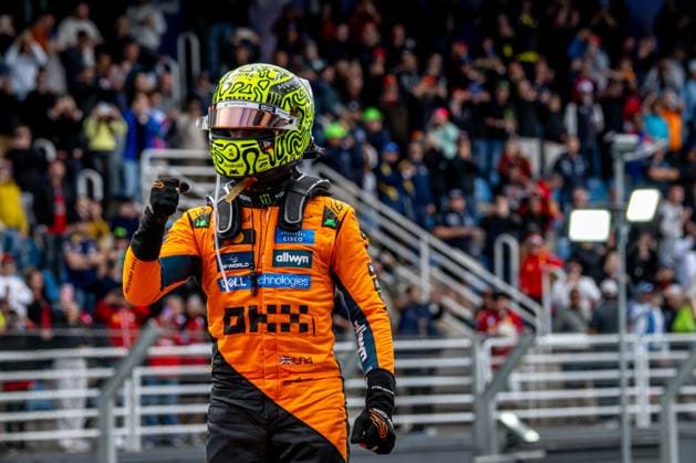 SAO PAULO, BRAZIL: Lando Norris, racing for the McLaren F1 team during the 2025 Formula 1 Sao Paulo Grand Prix at the Interlagos Circuit in Sao Paulo, Brazil