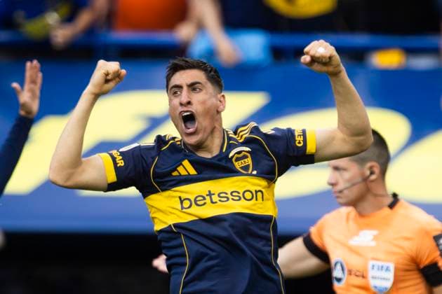 Boca Juniors v River Plate - Torneo Apertura Betano 2025 Miguel Merentiel of Boca Juniors celebrates scoring their second goal during a match between Boca Juniors and River Plate as part of Torneo Clausura 2025 at La Bombonera stadium in Buenos Aires, Argentina, on November 9, 2025. Buenos Aires Argentina  Copyright: xMatiasxBagliettox originalFilename:baglietto-notitle251109_npIgj.jpg