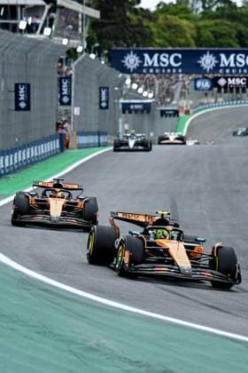 Lando Norris driving McLaren MCL39 and Oscar Piastri driving McLaren MCL39 during the F1 Grand Prix of Brazil at Autodromo Jose Carlos Pace on November 09, 2025 in Sao Paulo, Brazil. (Photo by Richard Callis SPP)  Copyright: xRichardxCallis SPPx Sportspressphoto_SPR60237
