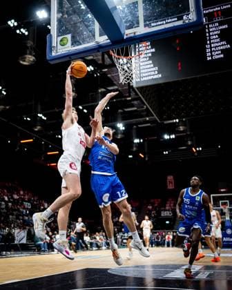 09 11 2025 Basketball Season 2025 2026 2 Bundesliga Pro A 11 Matchday Nuremberg Falcons Basketball Club NBC PS Karlsruhe Lions ThHa xthxhax Tom Stoiber 28, Nuremberg Falcons BC NBC Kilian Binapfl 12, PS Karlsruhe Lions, PSK Lions