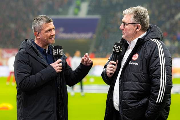 Bundesliga – Eintracht Frankfurt v 1. FSV Mainz 05 (Gameday 10) Bundesliga Eintracht Frankfurt v 1. FSV Mainz 05 Gameday 10 DAZN Expert Seb Kneißl and Axel Hellmann CEO Eintracht Frankfurt during the Bundesliga Matchday 10 game between Eintracht Frankfurt and 1. FSV Mainz 05 at Deutsche Bank Park in Frankfurt, Germany. Photo by Kadir Caliskan Middle East Images Frankfurt Hessen Germany Copyright: xKadirxCaliskanx Frankfurt Hessen Germany Copyright: xIMAGO KadirxCaliskanx