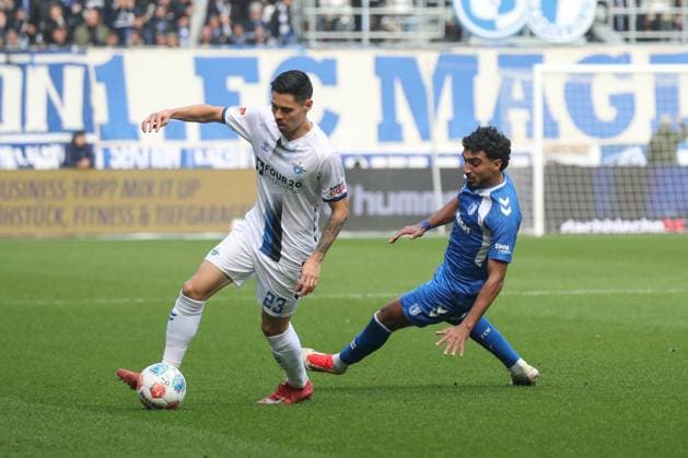 09 11 2025, xgox, Soccer 2 Bundesliga, 1 FC Magdeburg SC Paderborn 07 emspor, v l Raphael Obermair Paderborn, 23 , Rayan Ghrieb Magdeburg DFL DFB REGULATIONS PROHIBIT ANY USE OF PHOTOGRAPHS as IMAGE SEQUENCES and or QUASI VIDEO Magdeburg