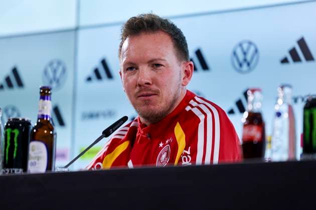 Bundestrainer Julian Nagelsmann (Germany) stellt sich bei der Pressekonferenz den Fragen der Journalisten, , Pressekonferenz mit Bundestrainer Julian Nagelsmann, Volkswagen Arena am 10. November 2025 in Wolfsburg, Deutschland. (Foto von Marco Steinbrenner DeFodi Images) Bundestrainer Julian Nagelsmann (Germany) answers journalists questions at the press conference, PK, Pressekonferenz , Pressekonferenz mit Bundestrainer Julian Nagelsmann, Volkswagen Arena, November 10, 2025 in Wolfsburg, Germany. (Photo by Marco Steinbrenner DeFodi Images) DFL regulations prohibit any use of photographs as image sequences and or quasi-video. Bundestrainer Julian Nagelsmann Germany answers journalists questions at the press conference, , Press conference with Bundestrainer Julian Nagelsmann, Volkswagen Arena, November 10, 2025 in Wolfsburg, Germany Photo by Marco Steinbrenner DeFodi Images Bundestrainer Julian Nagelsmann Germany answers journalists questions at the press conference, , Press conference with national coach Julian Nagelsmann, Volkswagen Arena, November 10, 2025 in Wolfsburg, Germany Photo by Marco Steinbrenner DeFodi Images DFL regulations prohibit any use of photographs as image sequences and or quasi video