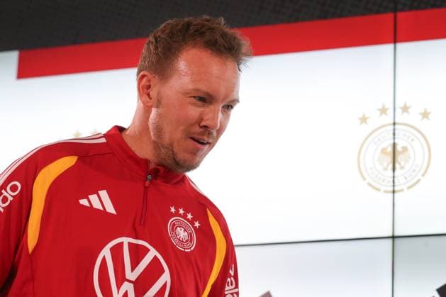 10 11 2025, xtgx, Football national team, Press conference with national coach Julian Nagelsmann emspor, v l Julian Nagelsmann DFB Portrait, Portraet, Einzelbild DFL DFB REGULATIONS PROHIBIT ANY USE OF PHOTOGRAPHS as IMAGE SEQUENCES and or QUASI VIDEO Wolfsburg