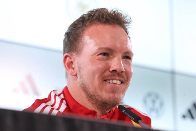 10 11 2025, xtgx, Football national team, Press conference with national coach Julian Nagelsmann emspor, v l Julian Nagelsmann DFB Portrait, Portraet, Einzelbild DFL DFB REGULATIONS PROHIBIT ANY USE OF PHOTOGRAPHS as IMAGE SEQUENCES and or QUASI VIDEO Wolfsburg