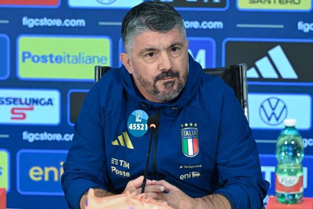 RECORD DATE NOT STATED November 10, 2025, Firenze, Italy: Italy s head coach Gennaro Gattuso attends a press conference, PK, Pressekonferenz to present the squad for the upcoming FIFA World Cup, WM, Weltmeisterschaft, Fussball qualifiers matches, in Coverciano, Italy, 10 November 2025. ANSA CLAUDIO GIOVANNINI Italy Head Coach Gattuso Presents Squad For Upcoming FIFA World Cup Qualifiers  - ZUMAa110 20251110_zaf_a110_008 Copyright: xClaudioxGiovanninix