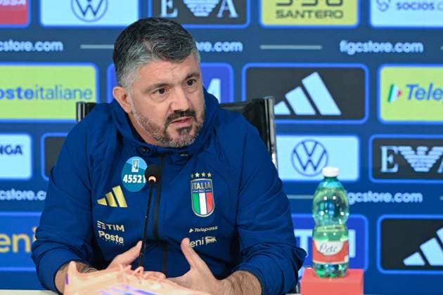 November 10, 2025, Firenze, Italy: Italy s head coach Gennaro Gattuso attends a press conference, PK, Pressekonferenz to present the squad for the upcoming FIFA World Cup, WM, Weltmeisterschaft, Fussball qualifiers matches, in Coverciano, Italy, 10 November 2025. ANSA CLAUDIO GIOVANNINI Italy Head Coach Gattuso Presents Squad For Upcoming FIFA World Cup Qualifiers  - ZUMAa110 20251110_zaf_a110_010 Copyright: xClaudioxGiovanninix