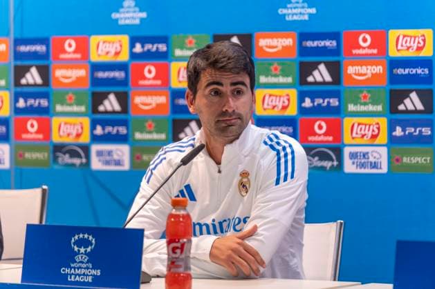 November 10, 2025, Madrid, Madrid, Spain: Pre-match press conference, PK, Pressekonferenz for the Women s Champions League match between REAL MADRID WOMEN Vs. PARIS FOOTBALL CLUB WOMEN, coach PAU MARC QUESADA. November 10, 2025, Valdebebas, Madrid, Spain. Madrid Spain - ZUMAc312 20251110_zsp_c312_002 Copyright: xOscarxManuelxSanchezx