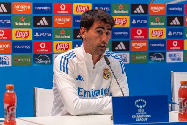 November 10, 2025, Madrid, Madrid, Spain: Pre-match press conference, PK, Pressekonferenz for the Women s Champions League match between REAL MADRID WOMEN Vs. PARIS FOOTBALL CLUB WOMEN, coach PAU MARC QUESADA. November 10, 2025, Valdebebas, Madrid, Spain. Madrid Spain - ZUMAc312 20251110_zsp_c312_022 Copyright: xOscarxManuelxSanchezx