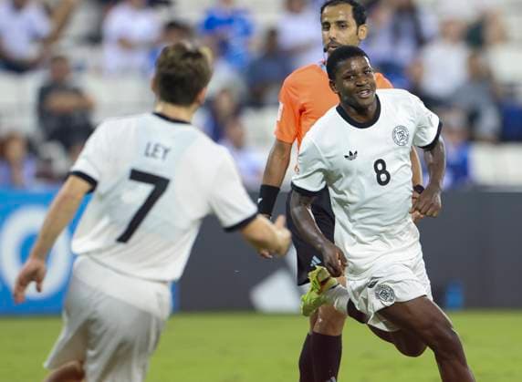 El Salvador v Germany Group G- FIFA U-17 World Cup Qatar 2025 Jeremiah Mensah of Germany celebrates after scoring a goal during the FIFA U-17 World Cup Qatar 2025 Group G match between El Salvador and Germany in Doha, Qatar, on November 10, 2025. DOHA Qatar Copyright: xNOUSHADxTHEKKAYILx