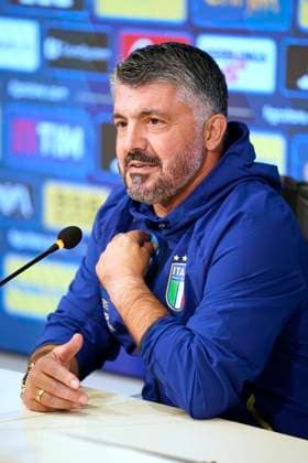 The head coach Gennaro Gattuso gestures during the Italia team Training session at federal technical center of Coverciano, center Italy, Florence -Monday , November 10, 2025. - Soccer  Copyright: xMarcoxBucco LaxPressex