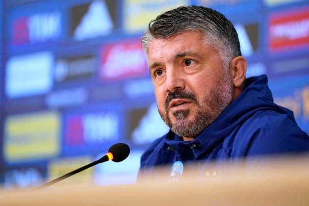 The head coach Gennaro Gattuso gestures during the Italia team Training session at federal technical center of Coverciano, center Italy, Florence -Monday , November 10, 2025. - Soccer  Copyright: xMarcoxBucco LaxPressex