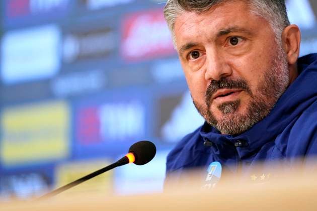 The head coach Gennaro Gattuso gestures during the Italia team Training session at federal technical center of Coverciano, center Italy, Florence -Monday , November 10, 2025. - Soccer  Copyright: xMarcoxBucco LaxPressex