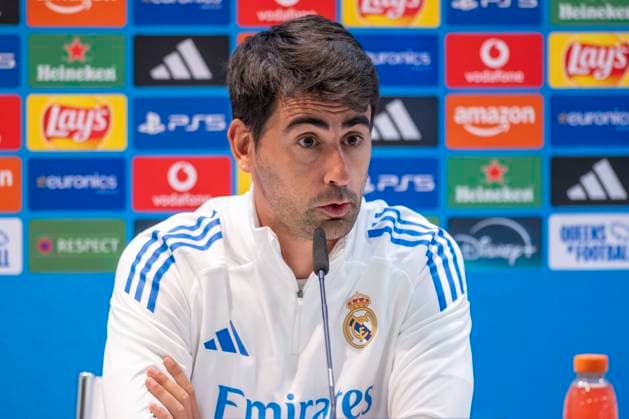 November 10, 2025, Madrid, Madrid, Spain: Pre-match press conference, PK, Pressekonferenz for the Women s Champions League match between REAL MADRID WOMEN Vs. PARIS FOOTBALL CLUB WOMEN, coach PAU MARC QUESADA. November 10, 2025, Valdebebas, Madrid, Spain. Madrid Spain - ZUMAc312 20251110_zsp_c312_036 Copyright: xOscarxManuelxSanchezx