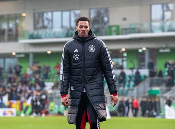 Soccer, men, season 2025 26, World Cup qualification, German national soccer team, public training at the AOK stadium in Wolfsburg, Felix Nmecha Germany , 10 11 2025, Copyright: xSebastianxRäppold MatthiasxKochx