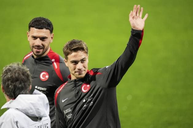 Turkish National Football Team training session ISTANBUL, TURKIYE - NOVEMBER 10: Kenan Yildiz and Merih Demiral of Turkiye attend a training session ahead of 2026 FIFA World Cup, WM, Weltmeisterschaft, Fussball European Qualifiers Group E match between Turkiye and Bulgaria at the TFF Hasan Dogan Facilities in Istanbul, Turkiye on November 10, 2025. Arife Karakum Anadolu Istanbul Turkey. Editorial use only. Please get in touch for any other usage.  Copyright: x2025xAnadoluxArifexKarakumx