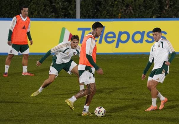 Gianluca Scamacca during the Italia team Training session at federal technical center of Coverciano, center Italy, Florence -Monday, November 10, 2025. - Soccer  Copyright: xMarcoxBucco LaxPressex