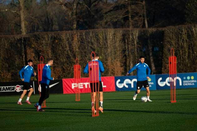 Adam Gnezda Cerin (RIGHT) Training session of the Slovenian national football team ahead of the qualifying matches against Kosovo and Sweden for the 2026 World Cup  Copyright: xNikxErikxNeubauerx 1011nen_08