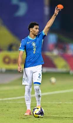 Zambia v Brazil: Group H- FIFA U-17 World Cup Qatar 2025 Angelo of Brazil in action during the FIFA U-17 World Cup Qatar 2025 Group H match between Zambia and Brazil in Doha, Qatar, on November 10, 2025. DOHA Qatar Copyright: xNOUSHADxTHEKKAYILx