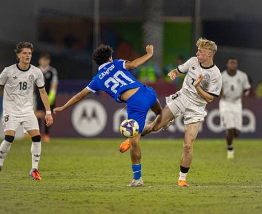 Football FIFA U17, U 17 World Cup Qatar 2025 El Salvador vs Germany Group G Match 61 Lasse Eickel Germany, 19 Christian Prenaj Germany, 18 Copyright: xRedhaxHosnixSegganix